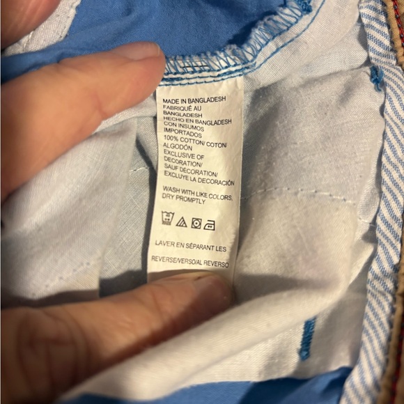 IZOD Saltwater Men's Flat Front Blue Shorts EUC - Picture 7 of 7